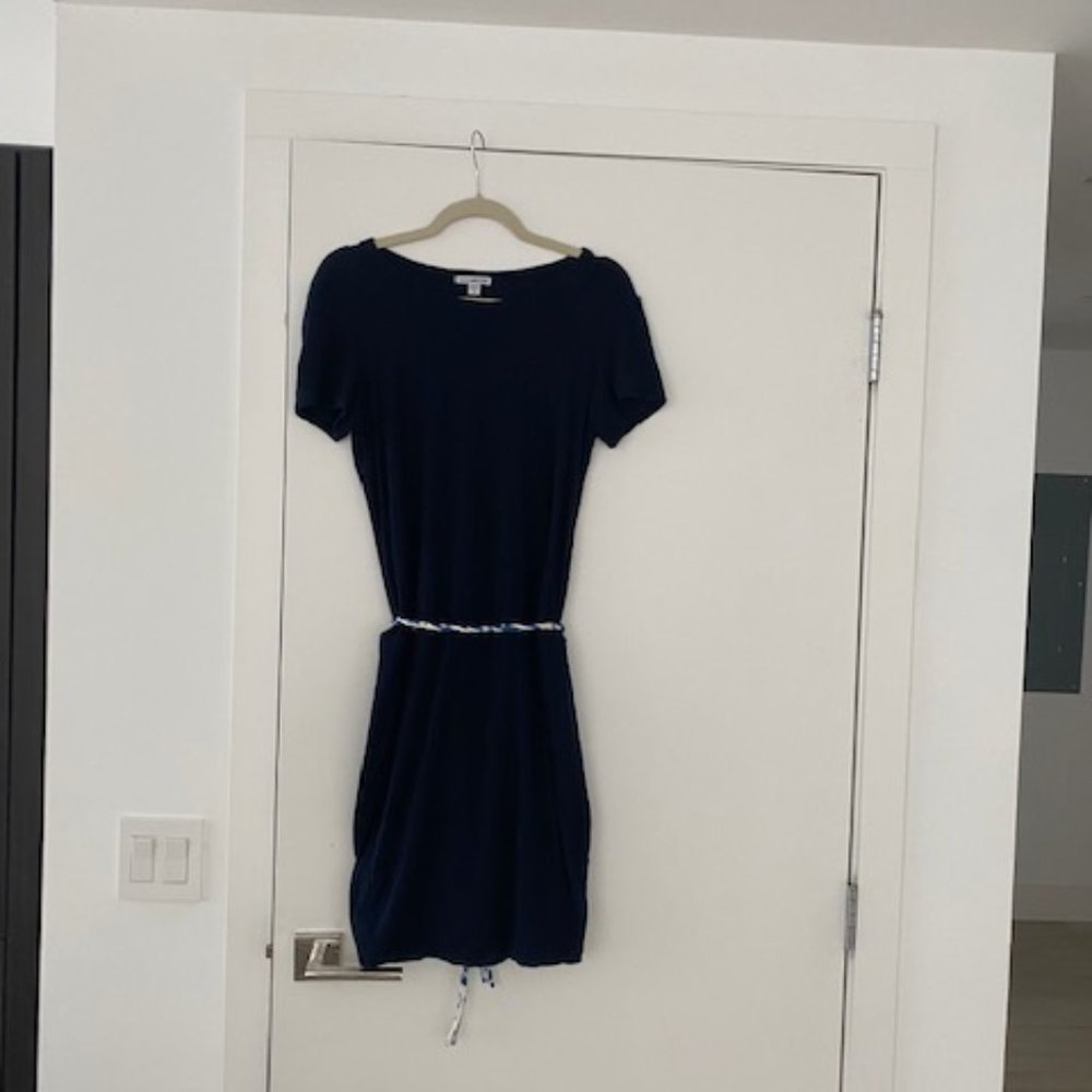 james perse navy cotton minidress